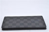 Authentic Louis Vuitton Damier Graphite Portefeuille Brazza N62665 Wallet 2742F