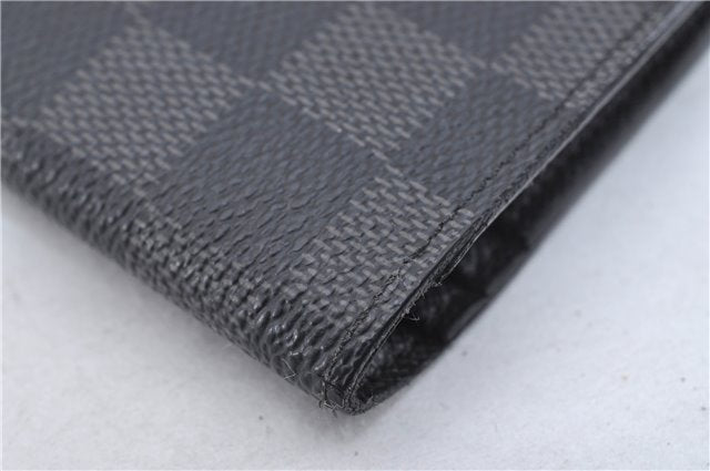 Authentic Louis Vuitton Damier Graphite Portefeuille Brazza N62665 Wallet 2742F