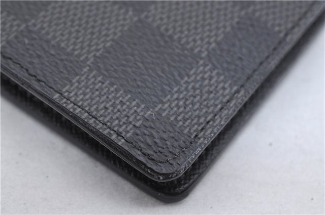 Authentic Louis Vuitton Damier Graphite Portefeuille Brazza N62665 Wallet 2742F