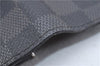 Authentic Louis Vuitton Damier Graphite Portefeuille Brazza N62665 Wallet 2742F