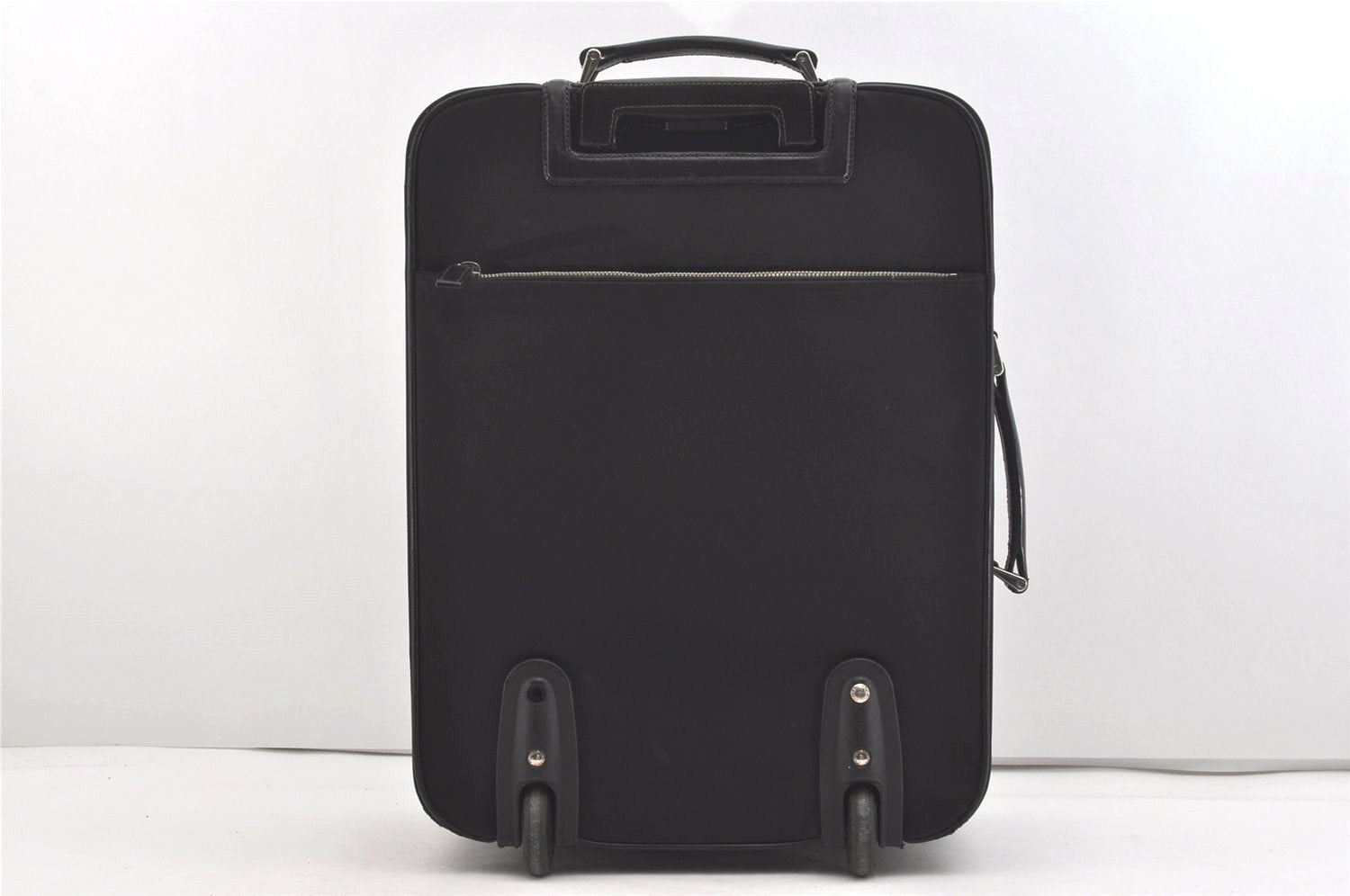 Authentic PRADA Nylon Tessuto Saffiano Leather Travel Suitcase Black 2742I