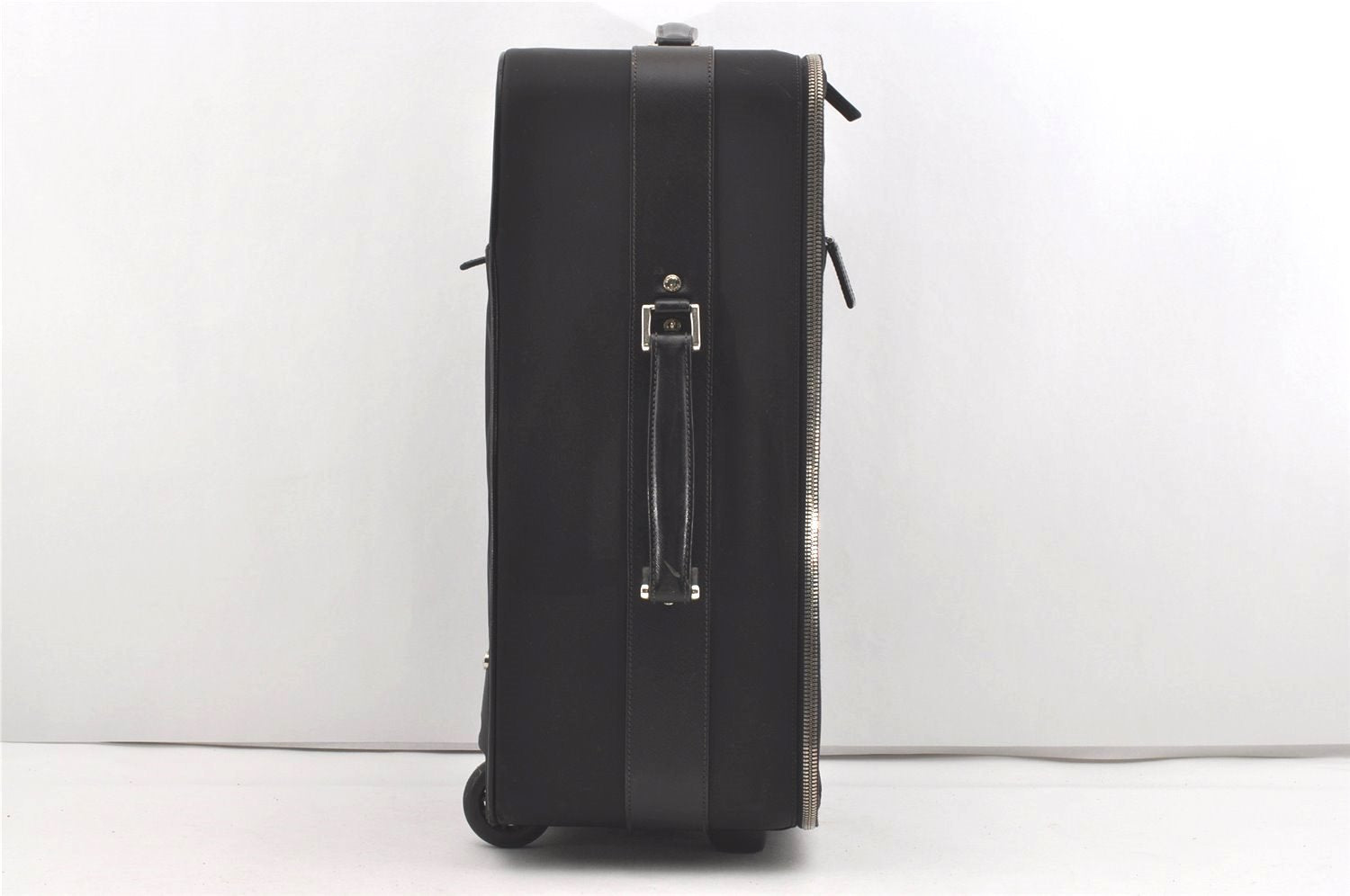 Authentic PRADA Nylon Tessuto Saffiano Leather Travel Suitcase Black 2742I