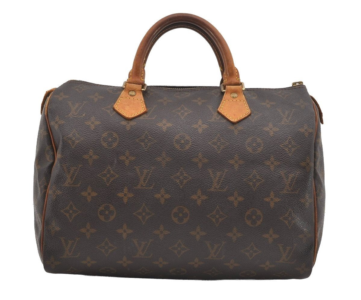 Authentic Louis Vuitton Monogram Speedy 30 Hand Boston Bag M41526 LV Junk 2743I