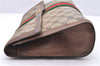 Authentic GUCCI Web Sherry Line Clutch Hand Bag Purse GG PVC Leather Brown 2745E