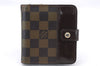 Authentic Louis Vuitton Damier Compact Zip Bifold Wallet Purse N61668 LV 2747E