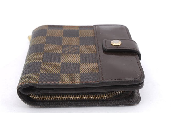 Authentic Louis Vuitton Damier Compact Zip Bifold Wallet Purse N61668 LV 2747E