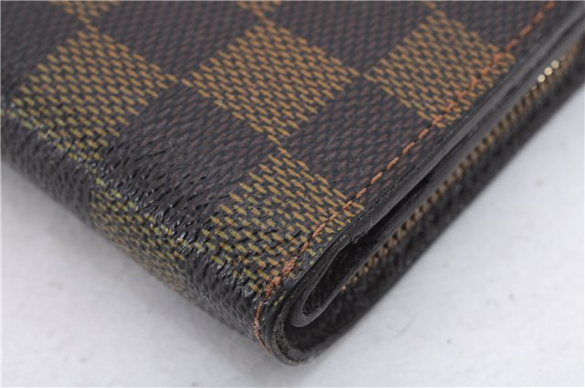 Authentic Louis Vuitton Damier Compact Zip Bifold Wallet Purse N61668 LV 2747E