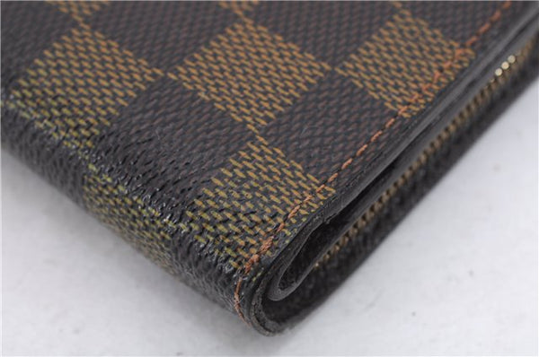 Authentic Louis Vuitton Damier Compact Zip Bifold Wallet Purse N61668 LV 2747E