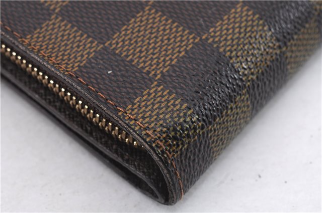 Authentic Louis Vuitton Damier Compact Zip Bifold Wallet Purse N61668 LV 2747E