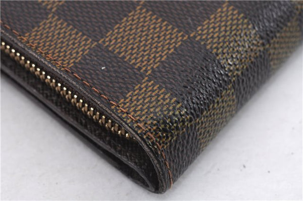 Authentic Louis Vuitton Damier Compact Zip Bifold Wallet Purse N61668 LV 2747E