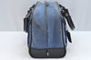 Authentic LOEWE Amazona 28 Anagram Hand Boston Bag Suede Enamel Blue 2747H