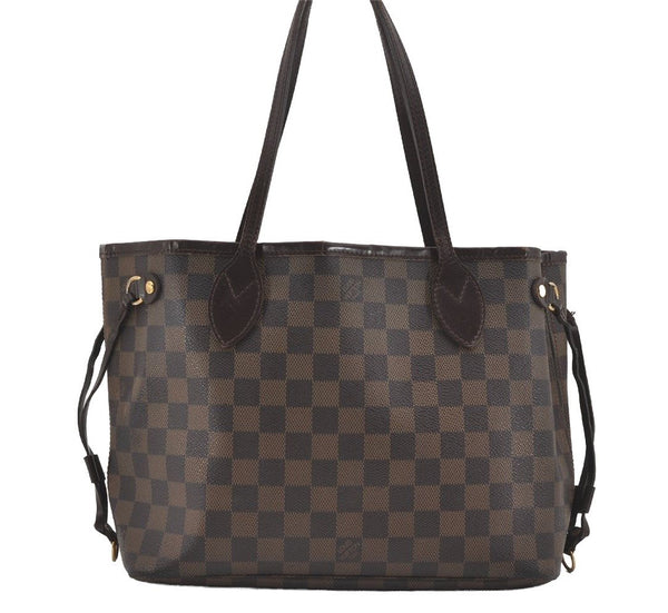 Authentic Louis Vuitton Damier Neverfull PM Shoulder Tote Bag N51109 LV 2747I