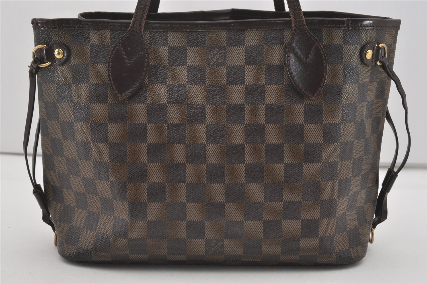 Authentic Louis Vuitton Damier Neverfull PM Shoulder Tote Bag N51109 LV 2747I