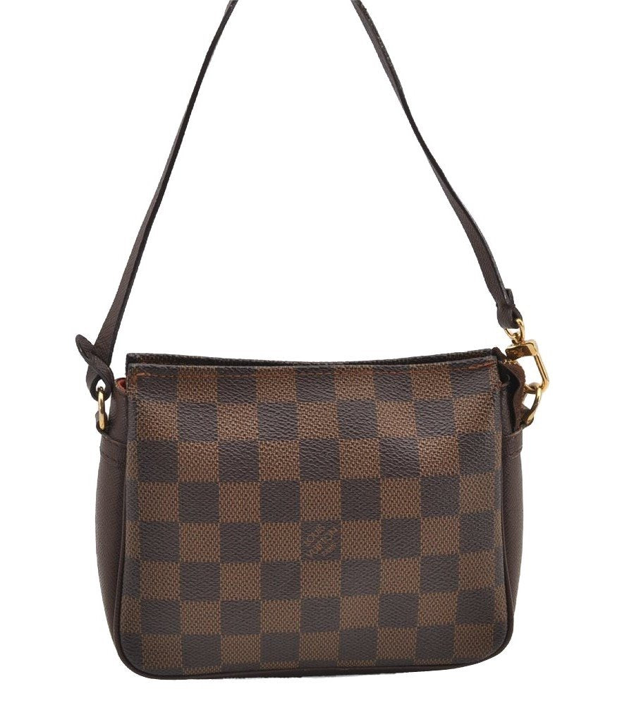 Authentic Louis Vuitton Damier Trousse Makeup Hand Bag Pouch N51982 LV 2748I