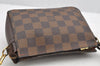 Authentic Louis Vuitton Damier Trousse Makeup Hand Bag Pouch N51982 LV 2748I