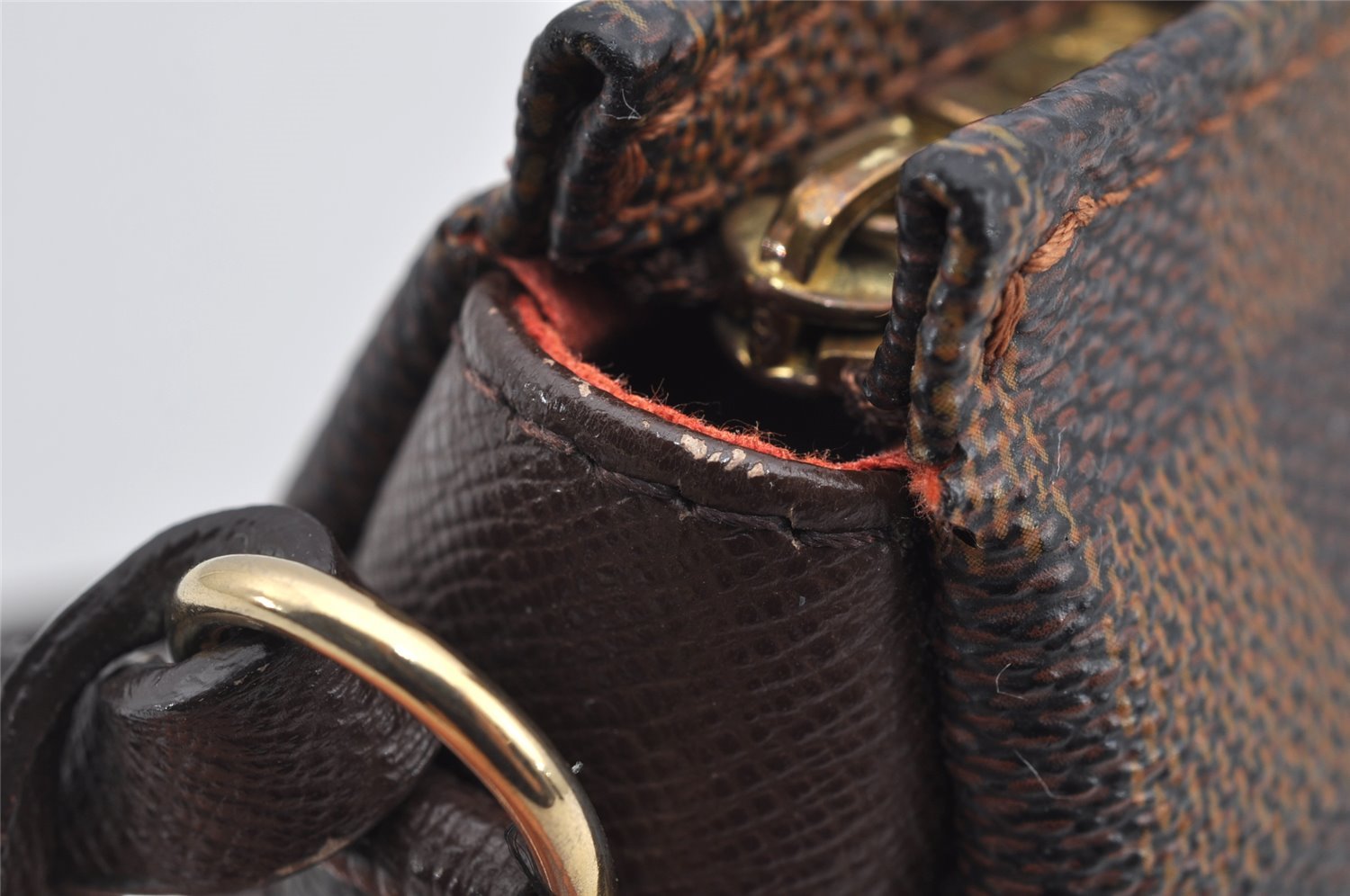 Authentic Louis Vuitton Damier Trousse Makeup Hand Bag Pouch N51982 LV 2748I