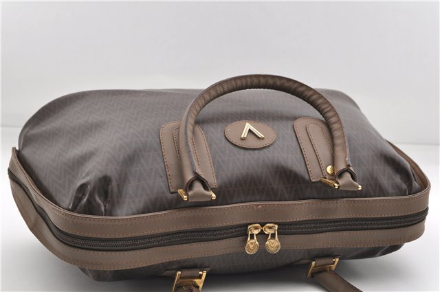 Authentic MARIO VALENTINO V Logo Shoulder Hand Bag Purse PVC Leather Brown 2750E