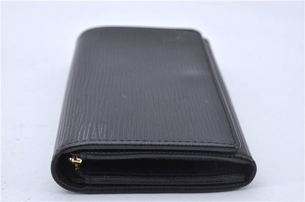 Auth Louis Vuitton Epi Porte Monnaie Billets Tresor Wallet Black M63502 LV 2750F