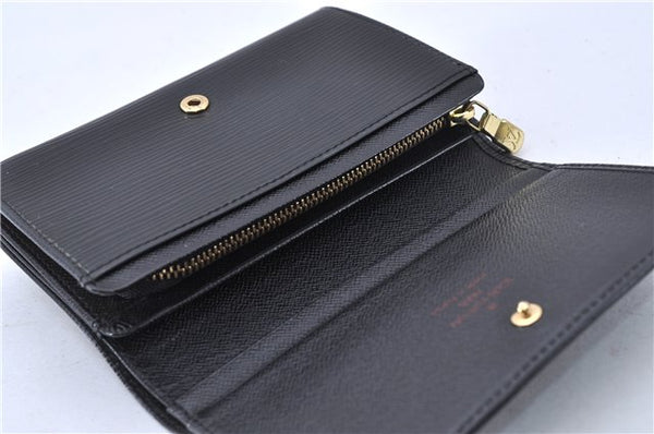 Auth Louis Vuitton Epi Porte Monnaie Billets Tresor Wallet Black M63502 LV 2750F