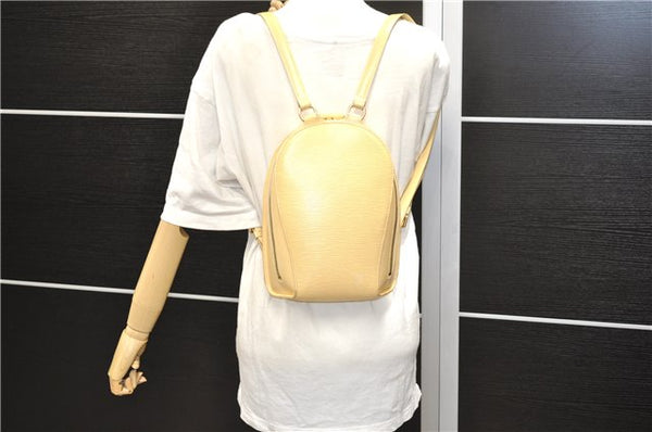Authentic Louis Vuitton Epi Mabillon Backpack Ivory M5223A LV 2751E