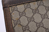 Authentic GUCCI Web Sherry Line Clutch Hand Bag GG PVC Leather Brown Junk 2753I