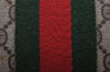 Authentic GUCCI Web Sherry Line Clutch Hand Bag GG PVC Leather Brown Junk 2753I