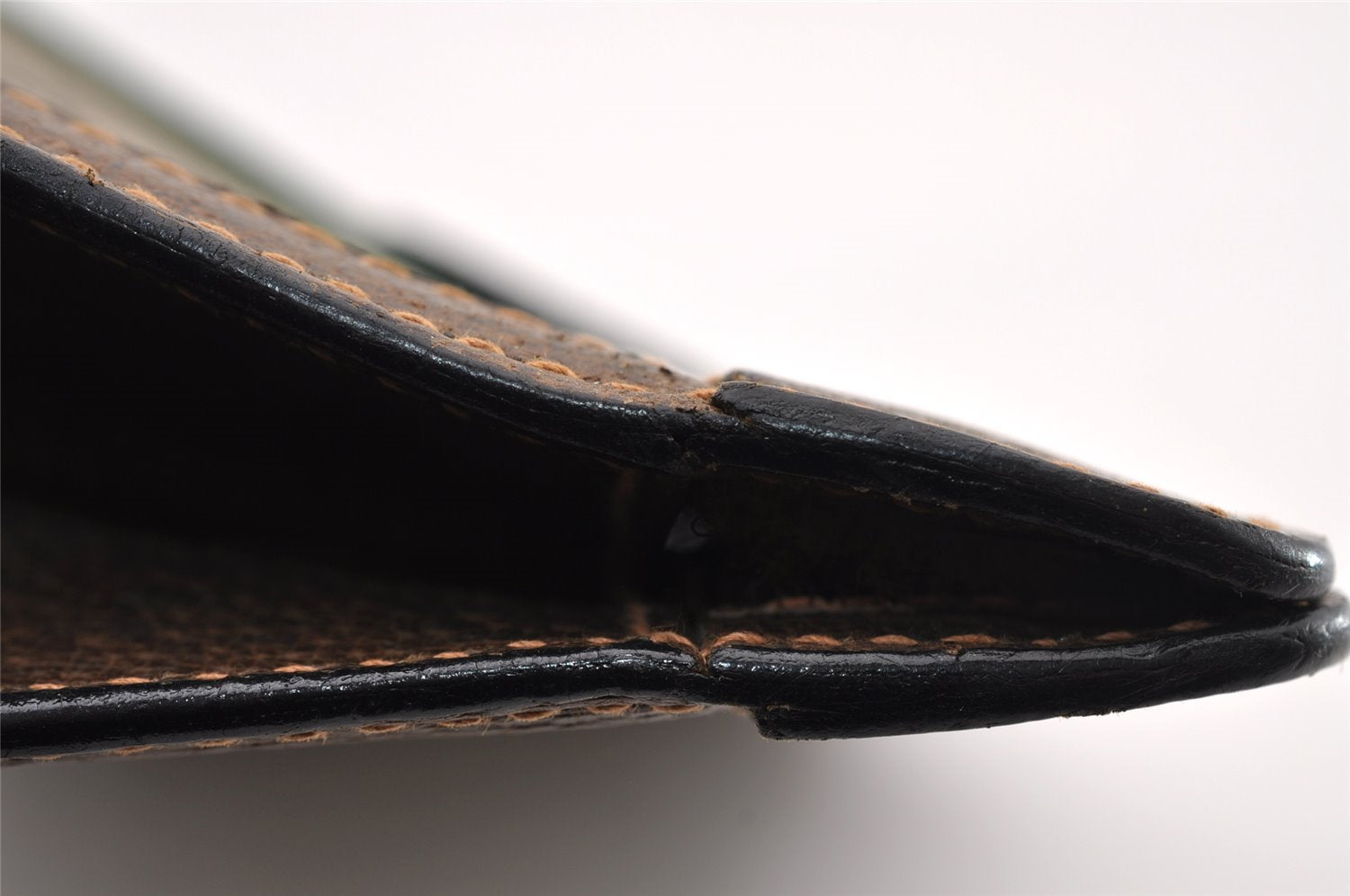 Authentic GUCCI Web Sherry Line Clutch Hand Bag GG PVC Leather Brown Junk 2753I