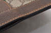 Authentic GUCCI Web Sherry Line Clutch Hand Bag GG PVC Leather Brown Junk 2753I