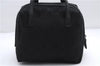 Authentic GUCCI Vintage Hand Bag Purse GG Canvas Leather Black 2754E