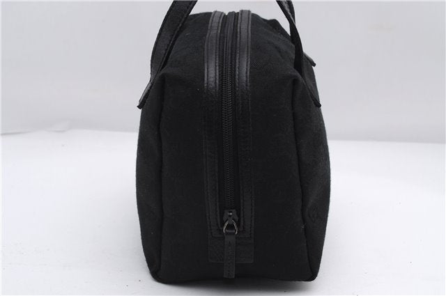 Authentic GUCCI Vintage Hand Bag Purse GG Canvas Leather Black 2754E