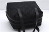 Authentic GUCCI Vintage Hand Bag Purse GG Canvas Leather Black 2754E