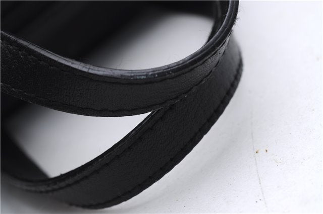 Authentic GUCCI Vintage Hand Bag Purse GG Canvas Leather Black 2754E