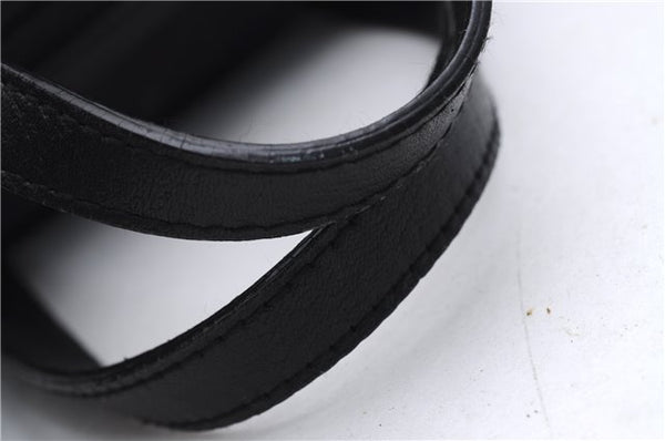 Authentic GUCCI Vintage Hand Bag Purse GG Canvas Leather Black 2754E