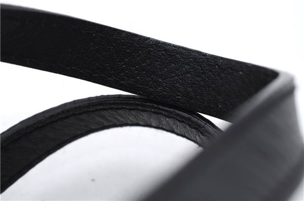 Authentic GUCCI Vintage Hand Bag Purse GG Canvas Leather Black 2754E