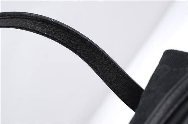 Authentic GUCCI Vintage Hand Bag Purse GG Canvas Leather Black 2754E