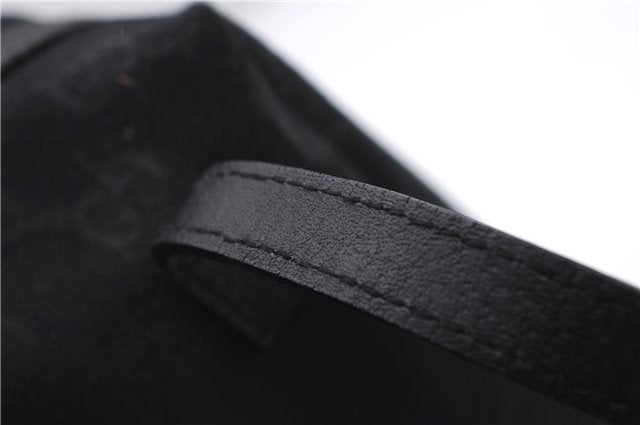 Authentic GUCCI Vintage Hand Bag Purse GG Canvas Leather Black 2754E