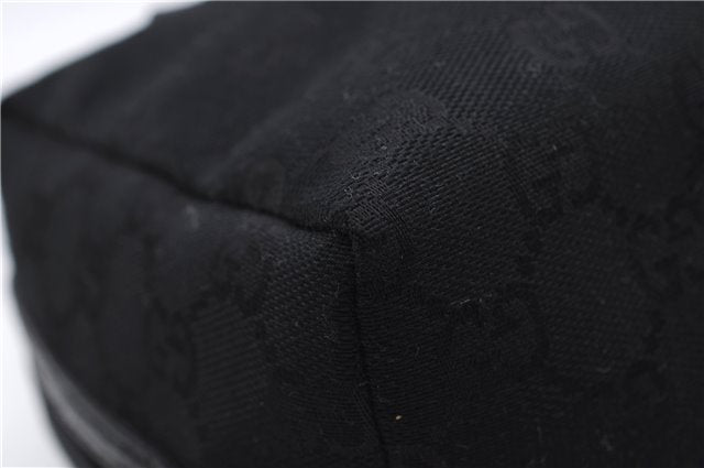 Authentic GUCCI Vintage Hand Bag Purse GG Canvas Leather Black 2754E