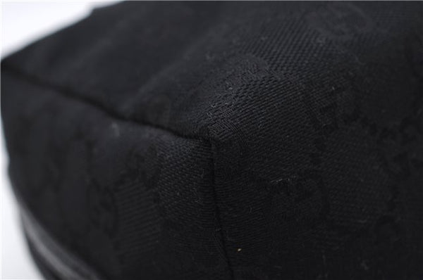 Authentic GUCCI Vintage Hand Bag Purse GG Canvas Leather Black 2754E