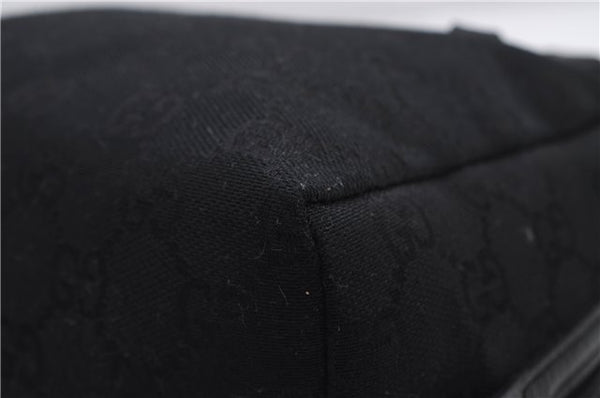 Authentic GUCCI Vintage Hand Bag Purse GG Canvas Leather Black 2754E