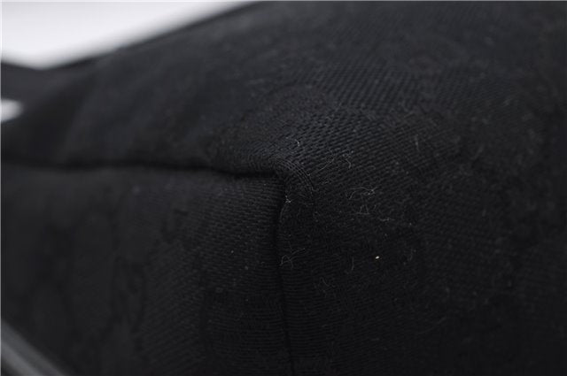 Authentic GUCCI Vintage Hand Bag Purse GG Canvas Leather Black 2754E