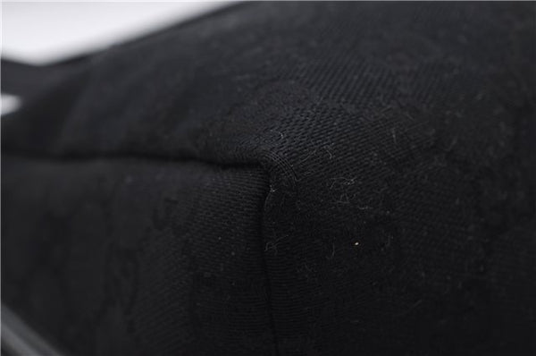 Authentic GUCCI Vintage Hand Bag Purse GG Canvas Leather Black 2754E