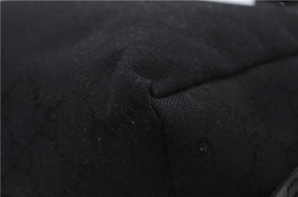 Authentic GUCCI Vintage Hand Bag Purse GG Canvas Leather Black 2754E