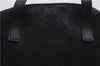 Authentic GUCCI Vintage Hand Bag Purse GG Canvas Leather Black 2754E