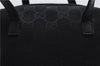Authentic GUCCI Vintage Hand Bag Purse GG Canvas Leather Black 2754E