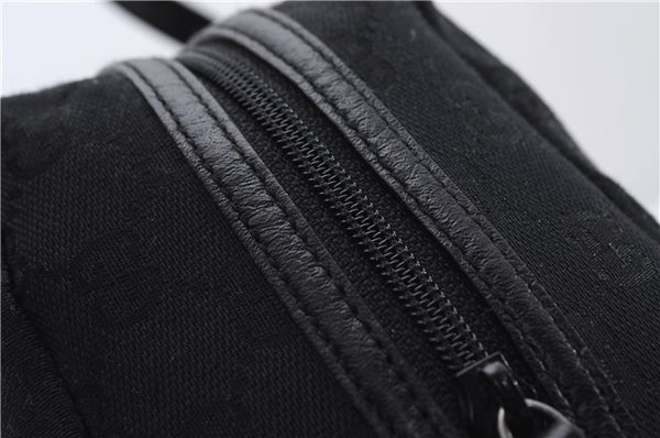 Authentic GUCCI Vintage Hand Bag Purse GG Canvas Leather Black 2754E