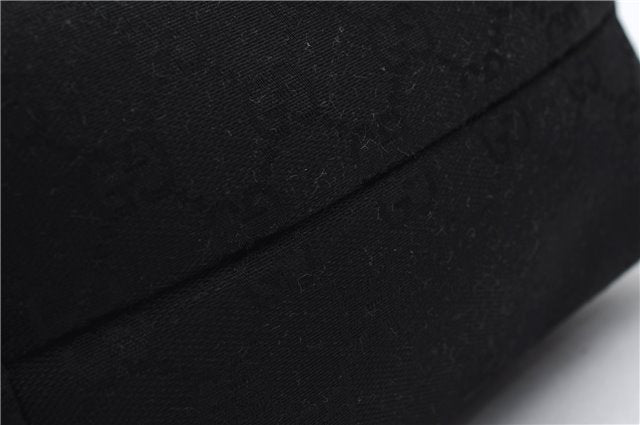 Authentic GUCCI Vintage Hand Bag Purse GG Canvas Leather Black 2754E