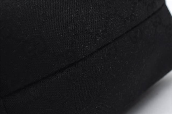 Authentic GUCCI Vintage Hand Bag Purse GG Canvas Leather Black 2754E