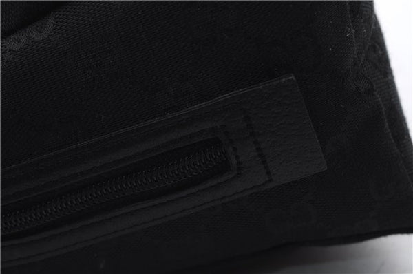 Authentic GUCCI Vintage Hand Bag Purse GG Canvas Leather Black 2754E