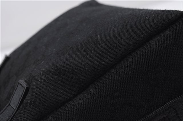 Authentic GUCCI Vintage Hand Bag Purse GG Canvas Leather Black 2754E