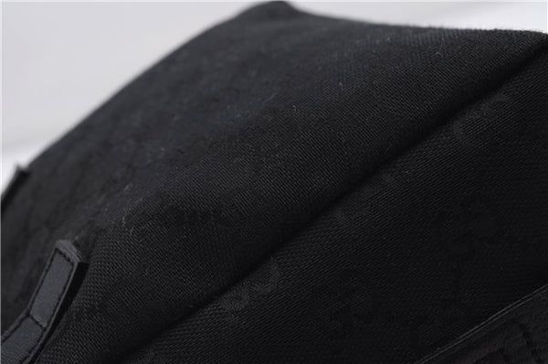 Authentic GUCCI Vintage Hand Bag Purse GG Canvas Leather Black 2754E